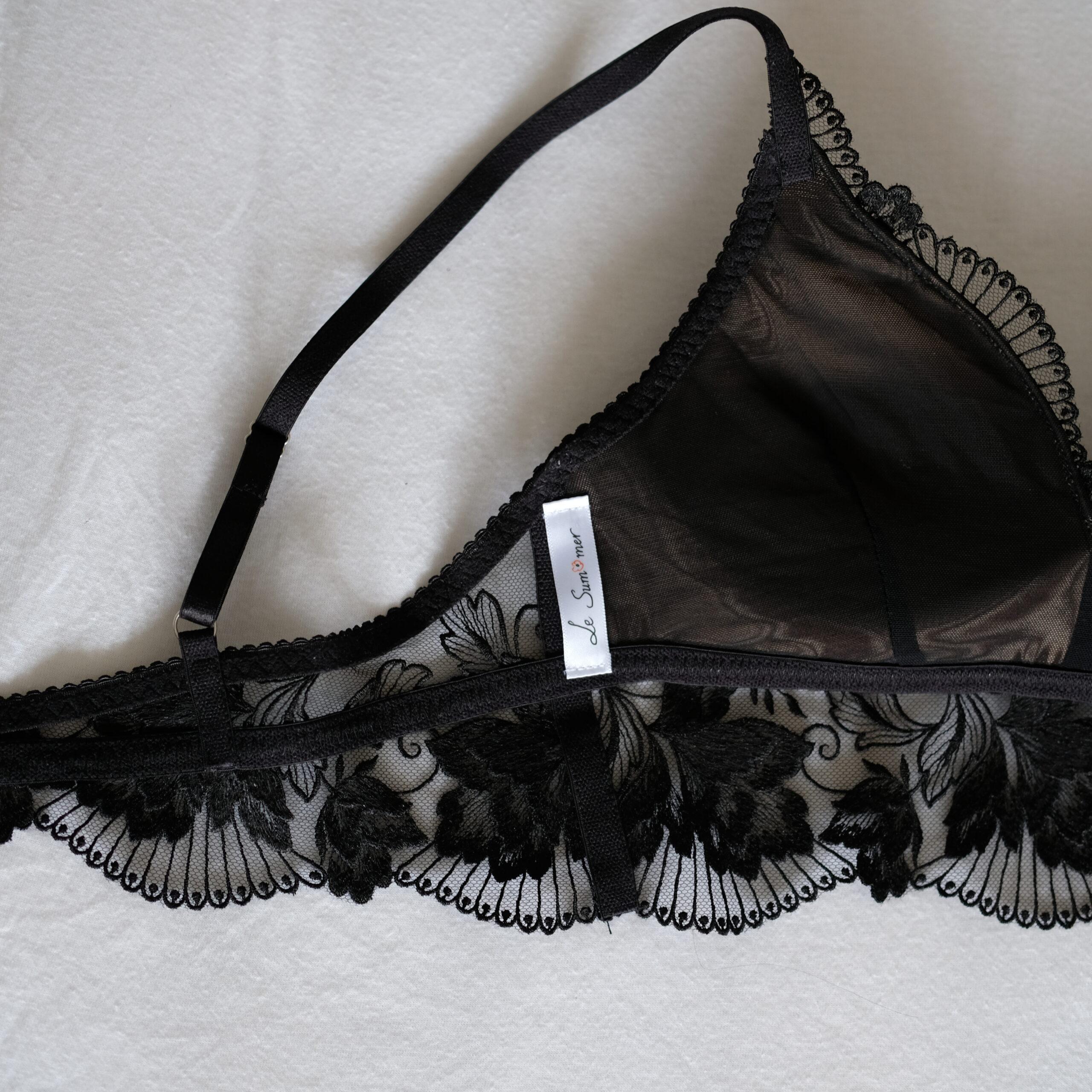 soutien gorge bralette en dentelle brodée – noir soutien gorge bralette en dentelle brodée – noir
